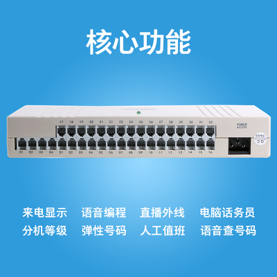 威而信電話交換機4進32出賓館酒店內(nèi)線總機集團電話程控交換機